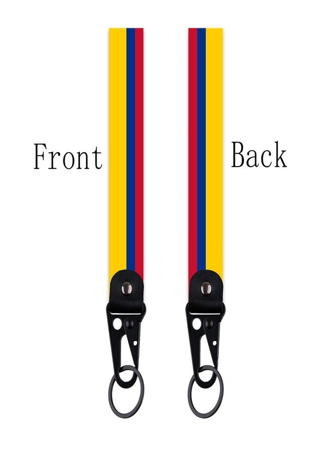 Ruoming 1 PCS National Flag Wrist Keychain, 7.67 inch Length, Country Flag Design With Metal Ring (Colombia) - Image 2